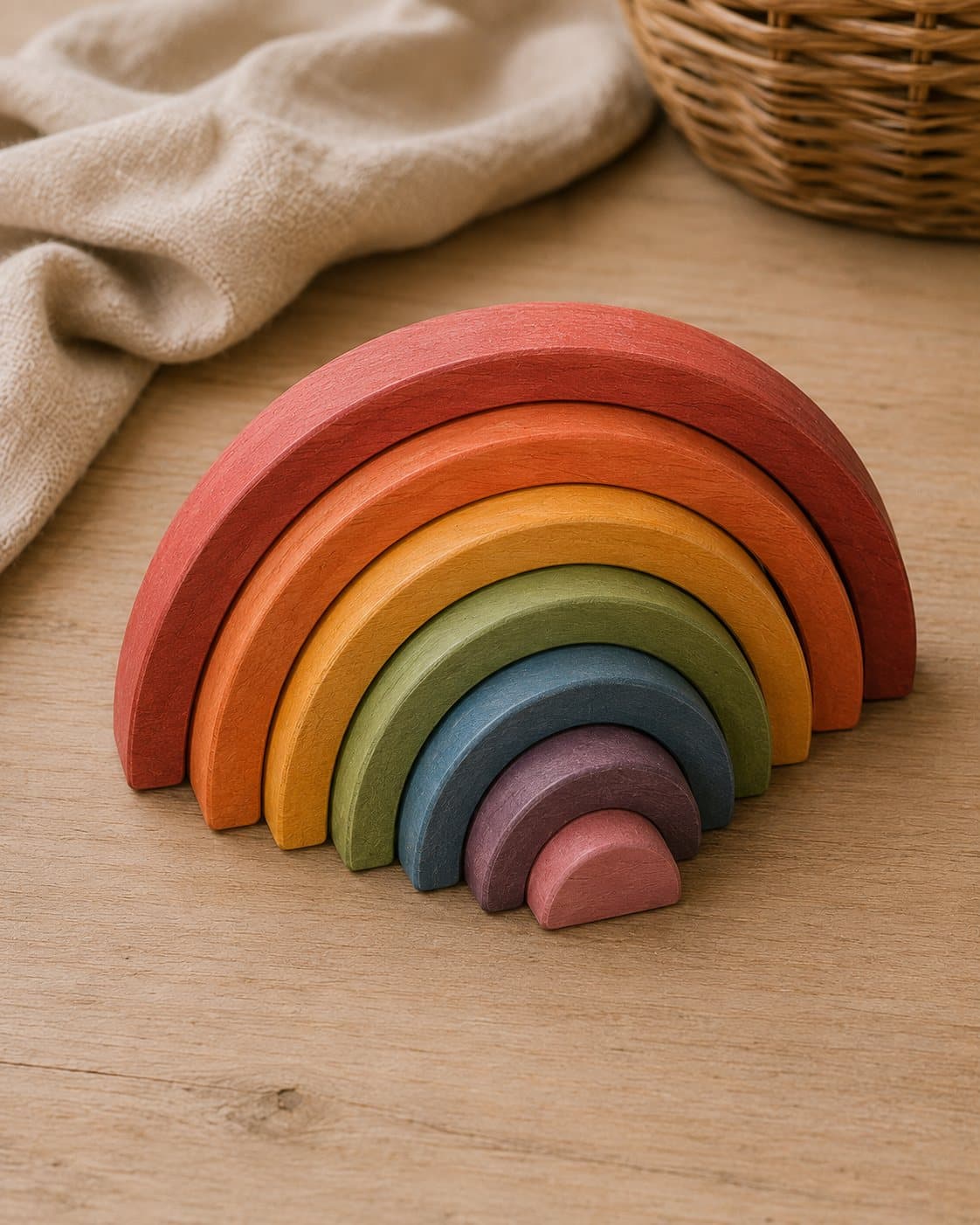Tiny Land hand-stained wooden rainbow
